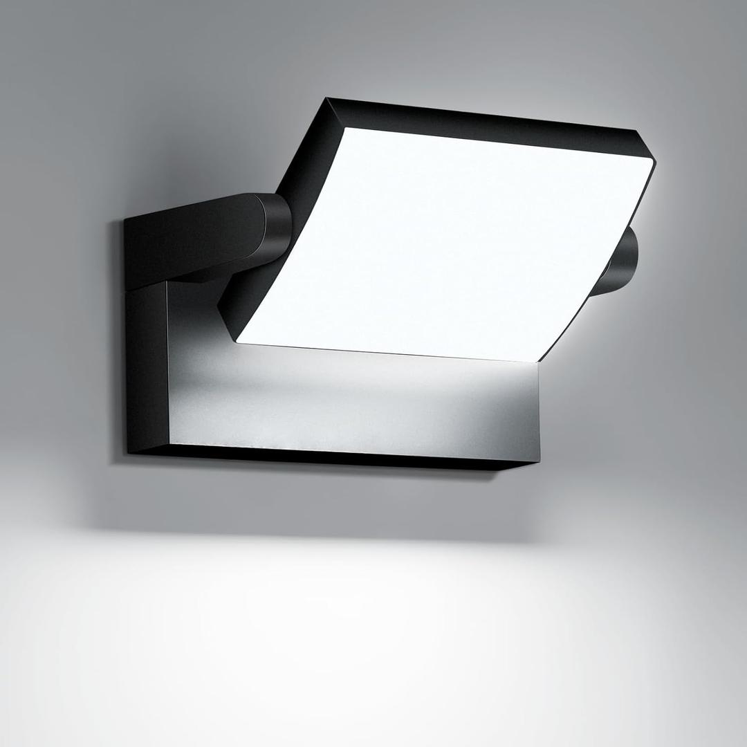 Outdoor Wall Lights 40W 350  Adjustable Modern Security Commercial Exterior Wall Mount Fixture 6000K Waterproof Black Floodlights Yard Wall Mount Garage Barn Yard Lights