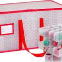 Christmas Ornament Storage Box -Up to 128 Holiday Ornaments with Adjustable Dividers Capacity Storage Container for Christmas Decorations Toys Gift Wrap OrganizerPVC