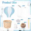 Meooeck 6 Pcs Hanging Hot Air Balloon Decorations Paper Lanterns 12 Inch Reusable Hot Air Balloon Decor Paper Lanterns Set for DIY Craft Wedding Birthday Christmas Home Living Room (Blue White)