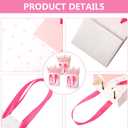 Tenare 12 Pcs Small Gift Bags Mini Metallic Paper Bag Bulk Tiny with Handle Tissue Paper for Gift Wrap Mother's Father's Day Birthday Graduation Party(4 x 2.75 x 4.5 Inch,White Pink Gold)