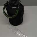 64oz Insulated Water Bottle with Straw & Auto Spout Lid - (Cold 48H & Hot 24H) Half Gallon Stainless Steel Water Jug with Paracord Handle, Metal Tactical Military Water Flask with Carrier Strap Bag (Army Green)