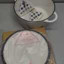 Enameled Cast Iron Dutch Oven - Umite Chef 5QT Pot with Lid & Cotton Potholders - Heavy-Duty Cookware for Bread Baking, Braising, Stews, Roasting(Cream White)