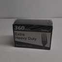 360 Count Extra Heavy Duty Black Plastic Forks Disposable, BPA-Free, Heat Resistant, Solid and Durable Disposable Forks Bulk, Premium Plastic Forks heavy duty for Party Supply