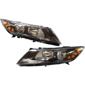 For Kia Optima 2011 2012 2013 Halogen Headlight Assembly, Left Driver Side and Right Passenger Side Front Headlamps Replacement OEM 921012T121, 921022T121, Clear Lens (Pair)
