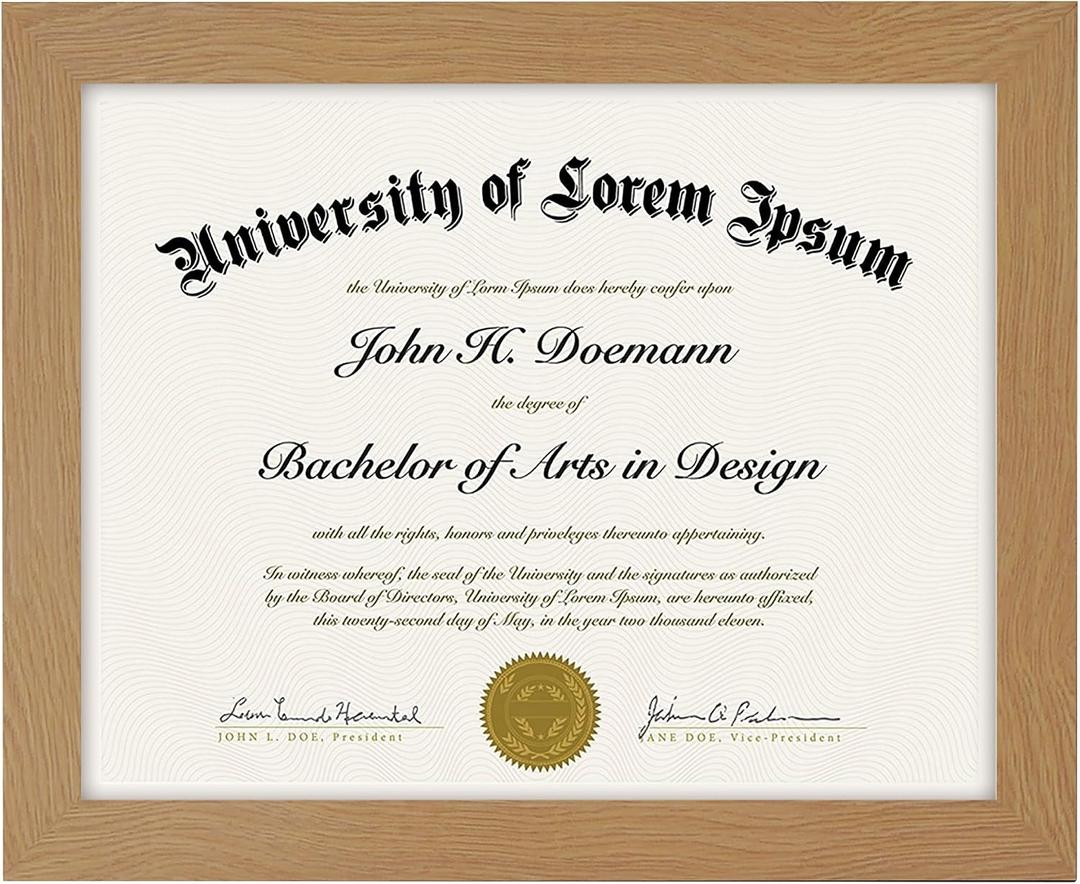 Americanflat 8.5x11 Diploma Frame with Shatter-Resistant Glass - Document Frames with Engineered Wood - Legacy Collection - Certificate Frame for Tabletop and Wall Display - Dark Oak