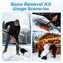 34'' to 41'' Extendable Snow Brush, Ice Scraper for Car Windshield, Emergency Snow Shovel Snow Broom with Foam Grip 180 Pivoting Brush Head, Telescoping Snow Scraper for Car SUV Truck (red black)