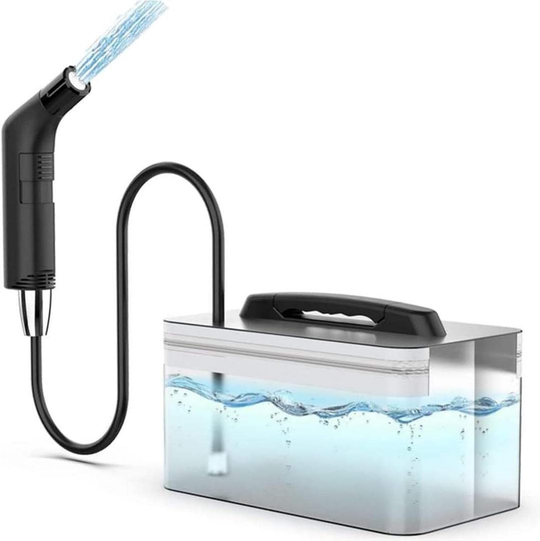 LUOOV Electric Rechargeable Handheld Personal Travel Bidet Portable for Toilet,Bathroom and Outdoor Hiking Strong - Soft Pressure Options Refreshing Clean with 2.3L Water Storage (Black 2.3L)