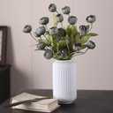 VIERENA 6 Pcs Faux Silk Peony Artificial Flowers for Vase -27", Bulk Fake Peonies Branches with Stems for DIY Bouquet Centerpieces Wedding Fillers Arrangements Shower Decorations (Dark Gray)