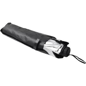Chcury1 Foldable Umbrella Sun Shade Car Windshield Front Window Cover 1 Pc Cloth with Titanium Coating + Metal Pole Small Silver+Black Open-ended