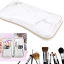 PU Cosmetic Bag, Portable Fashion Marble Makeup Organizer Bag Toiletry Travel Make Up Brushes Bag