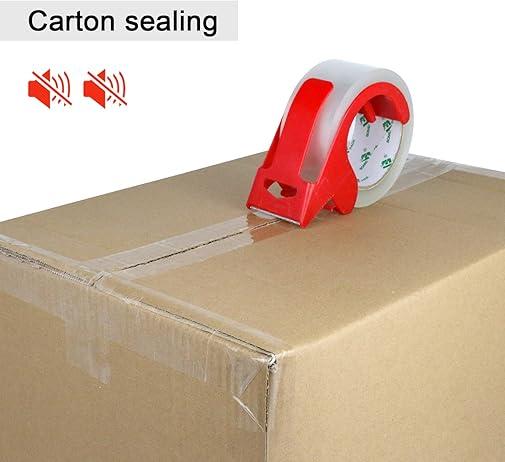 BOMEI PACK Heavy Duty Clear Packing Tape,refillable Dispenser,Noiseless Packaging Tape 1.88 Inches x 55 Yards,Industrial Grade Boxes Shipping Tape for Moving,Mailing and Storages 1 Piece Only Red