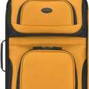 U.S. Traveler Rio Lightweight Softside Rolling Carry-on Suitcase, 2-Wheel Single, Orange