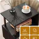 Frylr Small Side Table, End Table and Nightstand with 3-Tier Wood Shelves, Sturdy Metal Frame with 44 LBS Capacity per Shelf, Easy to Assemble for Living Room or Bedroom, Black -15.7"D x 11.8"W x 19.8"H