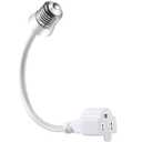 Feekoon 1 Pack 3 Outlet Light Socket Adapter, Convert E26/E27 Bulb Socket to 3 Prong Outlet with Extension Cord, Light Bulb Plug Adapter Converter Suitable for Outdoor Porch Garage Patio Use (White)