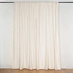 2 Pack BalsaCircle 10 ft x 10 ft Beige Polyester Photography Backdrop Drapes Curtains Panels - Wedding Decorations Home Party Reception Supplies