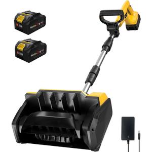 20V 13-Inch Cordless Brushless Snow Shovel, Cordless Snow Blower with Two 4Ah Battery, Battery Snow Blower with Directional Plate, Adjustable Front Handle (2 * 4Ah Battery & Quick Charger Included)