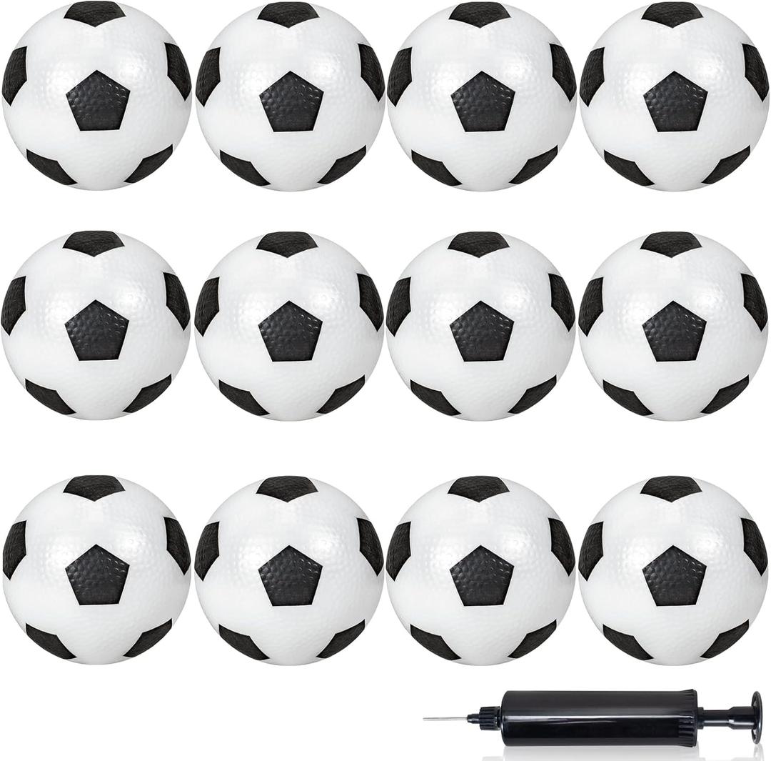 12 Pack Mini Soccer Balls for Kids, 4'' Small Soccer Ball for Pool Beach Garden Sports Game Party Supplies, Inflatable Mini Classics Soccer Balls for Indoor Outdoor Games