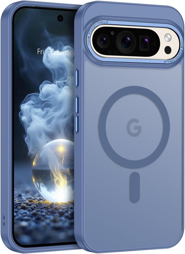 BENTOBEN Magnetic for Google Pixel 9 Pro XL Case, Pixel 9ProXL Phone Case Compatible with MagSafe, Translucent Matte Slim Shockproof Protective Magnetic Cover for Google 9 ProXL 6.8 inch, Sierra Blue