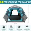 Hewolf 2/3/4 Person Camping Tent - Instant Pop Up Waterproof 2 Doors Tent with Easy Setup | 3-Season Hexagonal Dome Design for Family, Hiking & Traveling