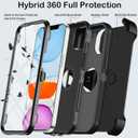 KECAI for iPhone 11 Case with Belt Clip Holster,Built-in Screen Protector,Heavy Duty Shockproof Drop Protection Military Grade Durable Phone Cover with Kickstand for Apple iPhone 11 (Black)