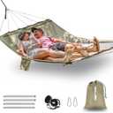 HEYTRIP Hammocks for Outside, 2 Person Hammock with Detachable Spreader Stainless Steel Bars, 12FT Portable Hammock w/ 2 Side Pocket, Outdoor Hammock 450 lb Heavy Duty Hammock, Tree Camping Hammock