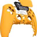 eXtremeRate Caution Yellow Soft Touch Touchpad Front Top Shell Compatible with p s 5 Controller BDM-010 020 030 040 050, DIY Replacement Shell Custom Touch Pad Cover Compatible with p s 5 Controller