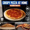 KitchenStar 16-inch Pizza Stone for Oven and BBQ Grill with Handles, Round, 5/8" Thick - Natural Cordierite, 1800 °F Resistant, Baking Stone Set with Stainless Steel Rack & Plastic Scraper Tool