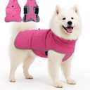 Medium to Large Dog Coat, Winter Dog Jacket, Puppy Cold Weather Coat, Suitable for Winter Warmth (Rose Red, X-Large)