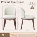 Mid-Century Modern Upholstered Dining Chairs Set of 2, Beige