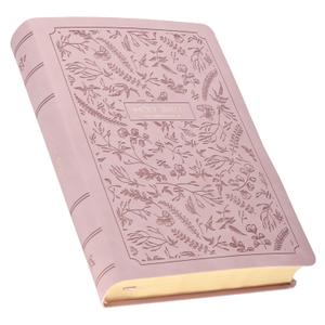 KJV Holy Bible, Giant Print Full-size Red Letter Edition, Thumb Index Tabs & Ribbon Marker, King James Version, Vegan Leather, Blush Pink, 14 pt. Type (KJV Full Size GP Editions)