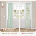 HOMEIDEAS Non-See-Through French Door Curtains Set of 2 for Front Door, Light Filtering Privacy Semi Sheer Window Curtains with Rod Pocket and Tie Back, Sage Green, 26W X 72L Inch