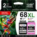 68XL Replacement for HP 68XL 68e 68 Ink Cartridge Black Color Combo Pack Work with HP Envy 6155e 6555e 6152e 6552e 6558e 6100e 6500e Series Printer - High Yield