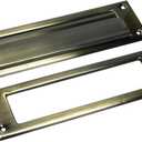 QCAA Solid Brass Mail Slot, with Solid Brass Interior Frame, 10" x 3", Antique Brass, 1 Pack, Made in Taiwan