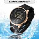 COSSINIGE Mens Digital Waterproof Military Watch for Men Black Dive Tactical Sports Minimalist Ultra-Thin Wrist Watch