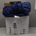 Westinghouse Electric Snuggle Throw Blankets with Foot Pocket, Wearable Heated Blanket with Sleeves, 6 Heating Levels & 2 to 10 Hours Heating Time Settings, 50 * 70"+18", Navy (Navy Blue&ivory)