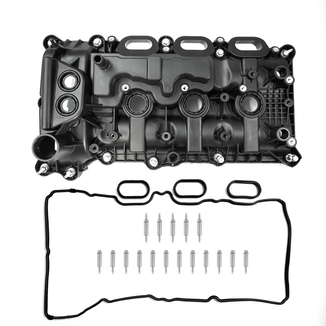 Left Engine Valve Cover for Ford F-150 2017-2020 Expedition 2018-2021 incoln Navigator 2018-2021 with Gasket Set Replace# HL3Z-6582-G HL3Z 6582-E HL3Z6582E HL3Z6582G(only HL3Z-6582-G)