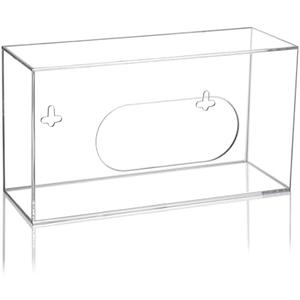 Aphbrada Acrylic Glove Box Holder Wall Mount Disposable Glove Dispenser Storage Organizer for Kitchen, Lab, Garages, Office, Clear