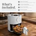 COOK WITH COLOR Colorful 1200W 4Qt Air Fryer: Glass Basket, Dishwasher Safe, 60min Timer, 6 Presets, Temp Control 175F-400F, 4 QT, Linen White, Medium