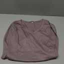 V Neck Long Sleeve Shirts for Women Soft Basic Tee Fall and Winter Casual Tops Trendy Everyday Wear (Large, Gray Purple)