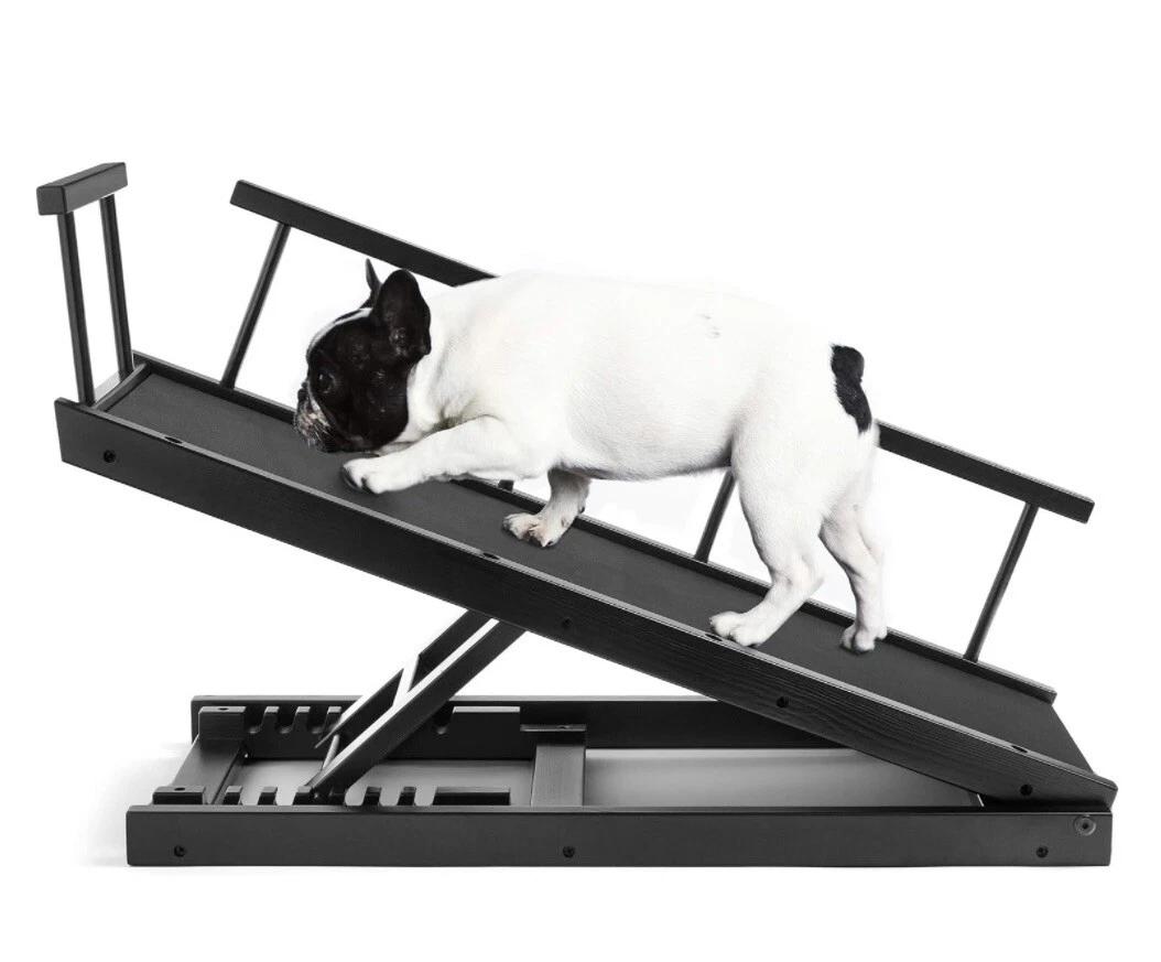 Chasing Tails Dog Ramp for Bed - Pet Ramp for Small/Large Dogs, Paw Ramp for Dogs and Cats, Adjustable Height from 10 to 20 Inches - Sturdy, with Side Rails for Additional Safety