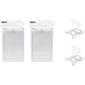 Booster Pack Magnetic Card Holder Protector 2pcs+2 Display Brackets,UV Protection can Protect Your Collectible Card