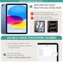 tineeOWL Bounce Case for iPad (A16) 11th Generation 11 Inch 2025/10th Generation 10.9 Inch 2022 Case with Pencil Holder, iPad 11 10 with Clear Back, Rugged & Durable, Black 