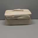 Ethereal Nail Polish Organizer Case, Leather Nail Polish Bag Holds 50+ Bottles (5ml/0.5fl.oz) and Nail Lamp, Nail Storage Organizer with Compartment, Leather White