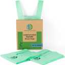 GREENER WALKER 100% Compostable Trash Bags with Tie Handles, 1.6 Gallon-150Bags, Food Scrap Kitchen Waste Bags with EN13432 Certified