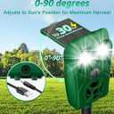 Solar Ultrasonic Animal Repellent with Motion Sensor - Waterproof Deer Repellent Device with LED Lights for Yard, Effective Against Deer, Coyotes, Raccoons & Cats (2, Green)