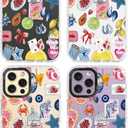 for iPhone 14 Pro Case, Coastal Fruit Collage Pattern with Lucky Charms, Military-Grade Drop Protection, Boho Y2K Soft Slim TPU Protective & Camera Protection for Women Girls (BuleArtCut)