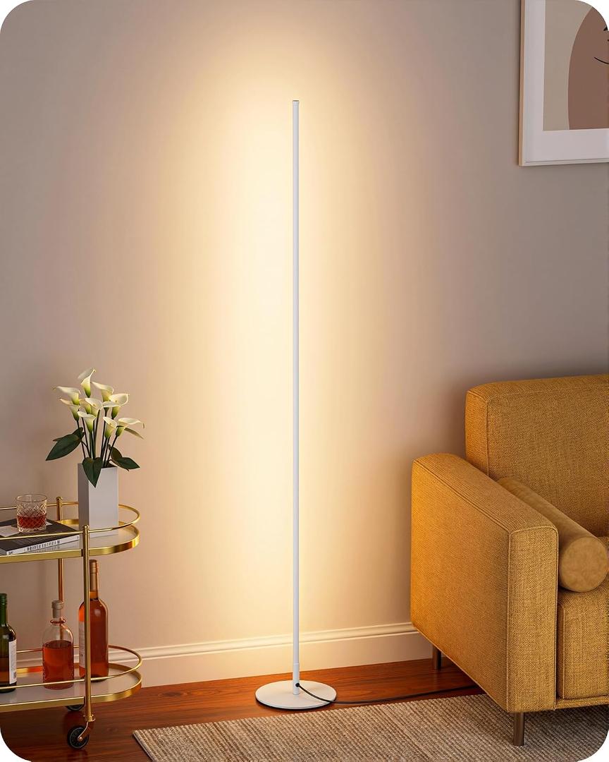 EDISHINE 57.5" Corner Lamp with Remote & Foot Switch, Dimmable & 7 CCT
