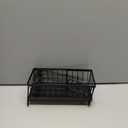 Cisily Black Sponge Holder for Kitchen Sink, Sink Caddy Organizer with High Brush Holder, Kitchen Countertop Organizers and Storage Essentials, Rustproof 304 Stainless Steel, Soap Dispenser Organize