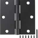 JIW 30 Pack Matte Black 3.5 Inch Square Radius Door Hinges