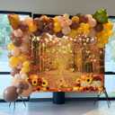 Autumn Maple Forest Photography Backdrop 7x5ft Fall Harvest Photo Backdrop Thanksgiving Background Pumpkin Decoration Party Backdrops for Farm Party Banner Supplies